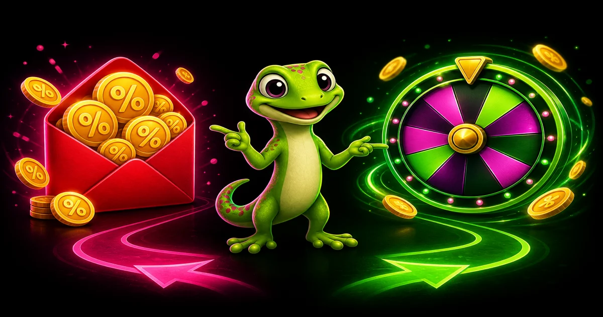 Illustration of two TokekWin bonus paths: cashback from losses and rollingan from turnover